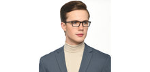 Load image into Gallery viewer, Black Rectangle Full Rim Unisex Eyeglasses by Vincent Chase-209223