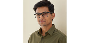 Black Rectangle Full Rim Unisex Eyeglasses by Vincent Chase Online-228373