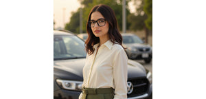 Black Rectangle Full Rim Unisex Eyeglasses by Vincent Chase Online-228373