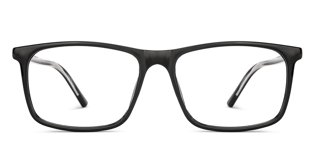 Black Rectangle Full Rim Unisex Eyeglasses by Vincent Chase Online-228373