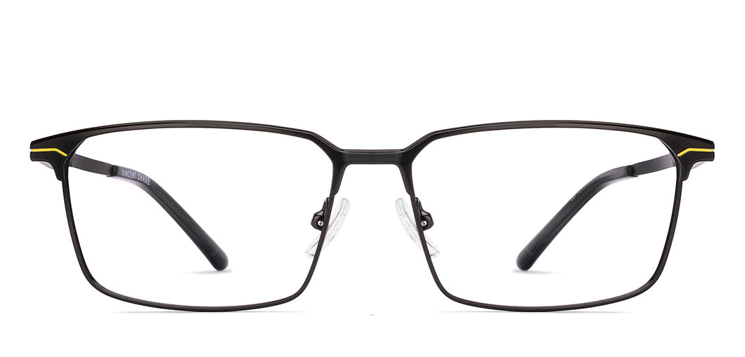 Black Rectangle Full Rim Unisex Eyeglasses by Vincent Chase-222310