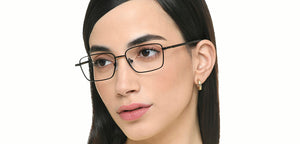Black Rectangle Full Rim Unisex Eyeglasses by Vincent Chase-222013