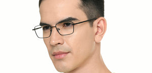 Black Rectangle Full Rim Unisex Eyeglasses by Vincent Chase-222013