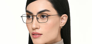 Black Rectangle Full Rim Unisex Eyeglasses by Vincent Chase-219549