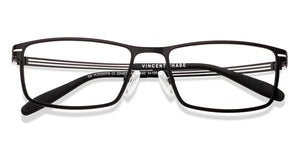 Black Rectangle Full Rim Unisex Eyeglasses by Vincent Chase-231403