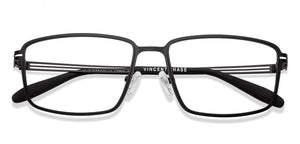 Black Rectangle Full Rim Unisex Eyeglasses by Vincent Chase-231405