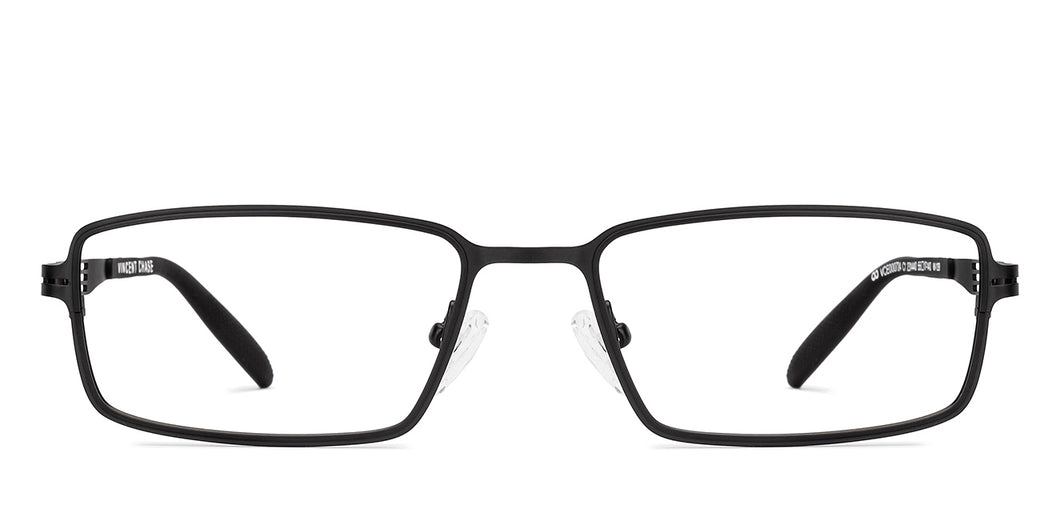 Black Rectangle Full Rim Unisex Eyeglasses by Vincent Chase-231440