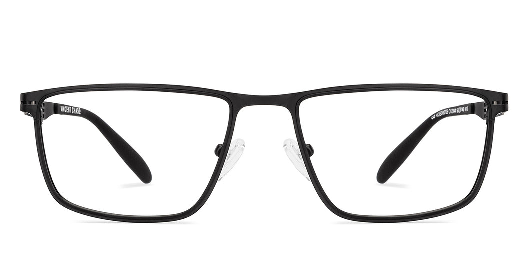 Black Rectangle Full Rim Unisex Eyeglasses by Vincent Chase-231441