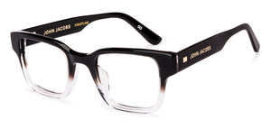 Black Rectangle Full Rim Unisex Eyeglasses by John Jacobs-236868
