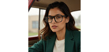 Load image into Gallery viewer, Black Square Full Rim Unisex Eyeglasses by John Jacobs-236877