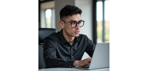 Black Geometric Full Rim Unisex Eyeglasses by Vincent Chase-228301