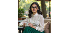 Load image into Gallery viewer, Black Geometric Full Rim Unisex Eyeglasses by Vincent Chase-228301