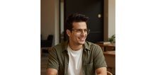 Load image into Gallery viewer, Black Gold Square Full Rim Unisex Eyeglasses by Vincent Chase-235213