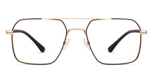 Load image into Gallery viewer, Black Gold Square Full Rim Unisex Eyeglasses by Vincent Chase-235213