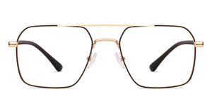 Black Gold Square Full Rim Unisex Eyeglasses by Vincent Chase-235213