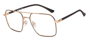 Black Gold Square Full Rim Unisex Eyeglasses by Vincent Chase-235213