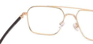 Black Gold Square Full Rim Unisex Eyeglasses by Vincent Chase-235213