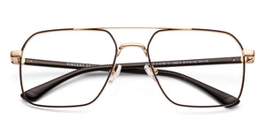 Black Gold Square Full Rim Unisex Eyeglasses by Vincent Chase-235213