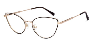 Black Gold Cat Eye Full Rim Women Eyeglasses by Lenskart-220686