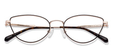 Load image into Gallery viewer, Black Gold Cat Eye Full Rim Women Eyeglasses by Lenskart-220686