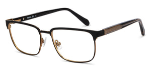 Black Rectangle Full Rim Men Eyeglasses by Fossil-207561