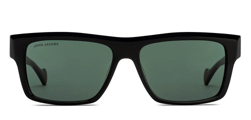 Black Rectangle Full Rim Unisex Sunglasses by John Jacobs-216876