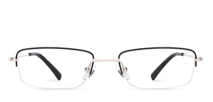 Black Rectangle Half Rim Unisex Eyeglasses by Vincent Chase-219725