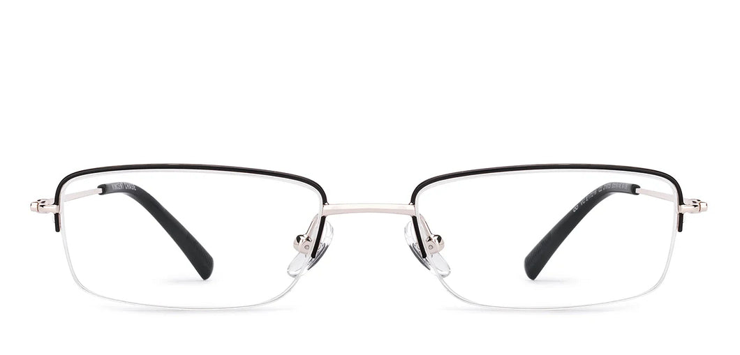 Black Rectangle Half Rim Unisex Eyeglasses by Vincent Chase-219725