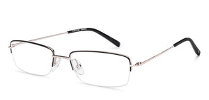 Black Rectangle Half Rim Unisex Eyeglasses by Vincent Chase-219725
