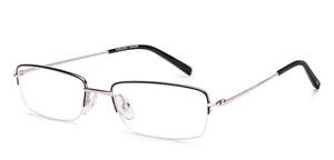 Black Rectangle Half Rim Unisex Eyeglasses by Vincent Chase-219725