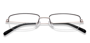 Black Rectangle Half Rim Unisex Eyeglasses by Vincent Chase-219725