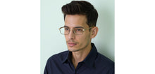 Load image into Gallery viewer, Black Gold Rectangle Full Rim Unisex Eyeglasses by Vincent Chase-235219
