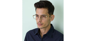 Black Gold Rectangle Full Rim Unisex Eyeglasses by Vincent Chase-235219