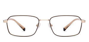 Black Gold Rectangle Full Rim Unisex Eyeglasses by Vincent Chase-235219