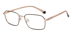 Black Gold Rectangle Full Rim Unisex Eyeglasses by Vincent Chase-235219