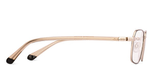Black Gold Rectangle Full Rim Unisex Eyeglasses by Vincent Chase-235219