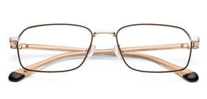 Black Gold Rectangle Full Rim Unisex Eyeglasses by Vincent Chase-235219