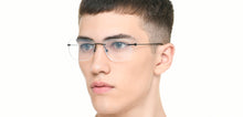 Load image into Gallery viewer, Black Rectangle Rimless Unisex Eyeglasses by Lenskart Air-222531