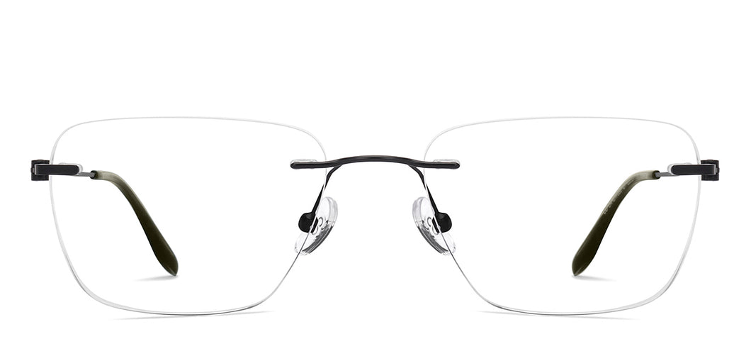 Black Rectangle Rimless Unisex Eyeglasses by Lenskart Air-222531