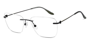 Black Rectangle Rimless Unisex Eyeglasses by Lenskart Air-222531