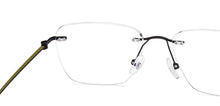 Load image into Gallery viewer, Black Rectangle Rimless Unisex Eyeglasses by Lenskart Air-222531