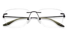 Load image into Gallery viewer, Black Rectangle Rimless Unisex Eyeglasses by Lenskart Air-222531