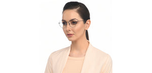 Grey Geometric Full Rim Unisex Eyeglasses by Vincent Chase Online-208191