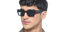 Load image into Gallery viewer, Black Rectangle Full Rim Unisex Sunglasses by Vincent Chase Online-216677