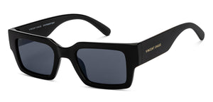 Black Rectangle Full Rim Unisex Sunglasses by Vincent Chase Online-216677