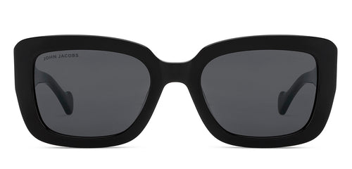 Black Rectangle Full Rim Unisex Sunglasses by John Jacobs-216886