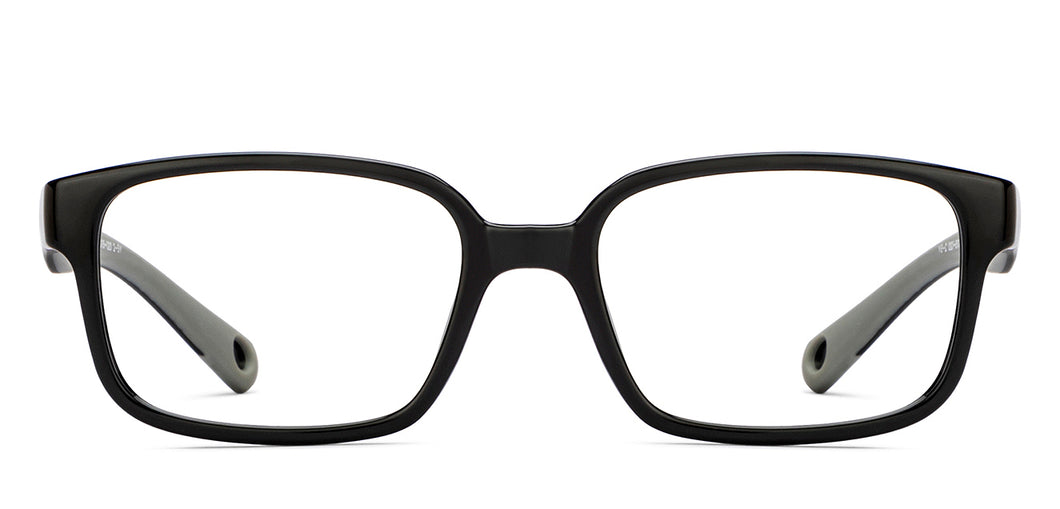 Black Rectangle Full Rim Kids Eyeglasses by Hooper-210495