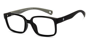 Black Rectangle Full Rim Kids Eyeglasses by Hooper-210495