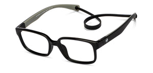 Black Rectangle Full Rim Kids Eyeglasses by Hooper-210495