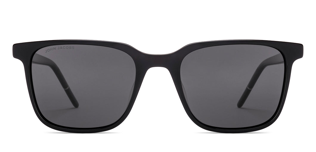 Black Wayfarer Full Rim Unisex Sunglasses by John Jacobs-220524